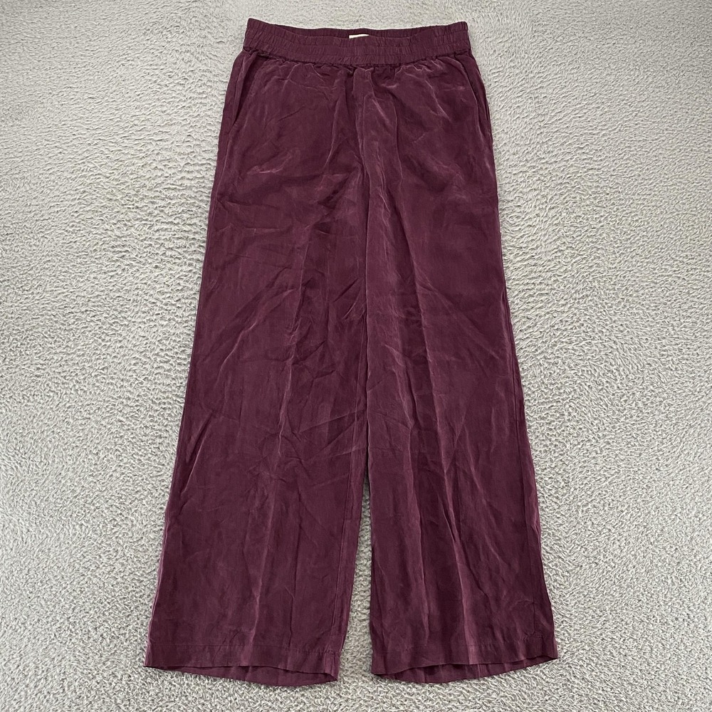 Marine Layer Pants Womens Medium Purple Satin Wide Leg Pull On Lounge ReSpun